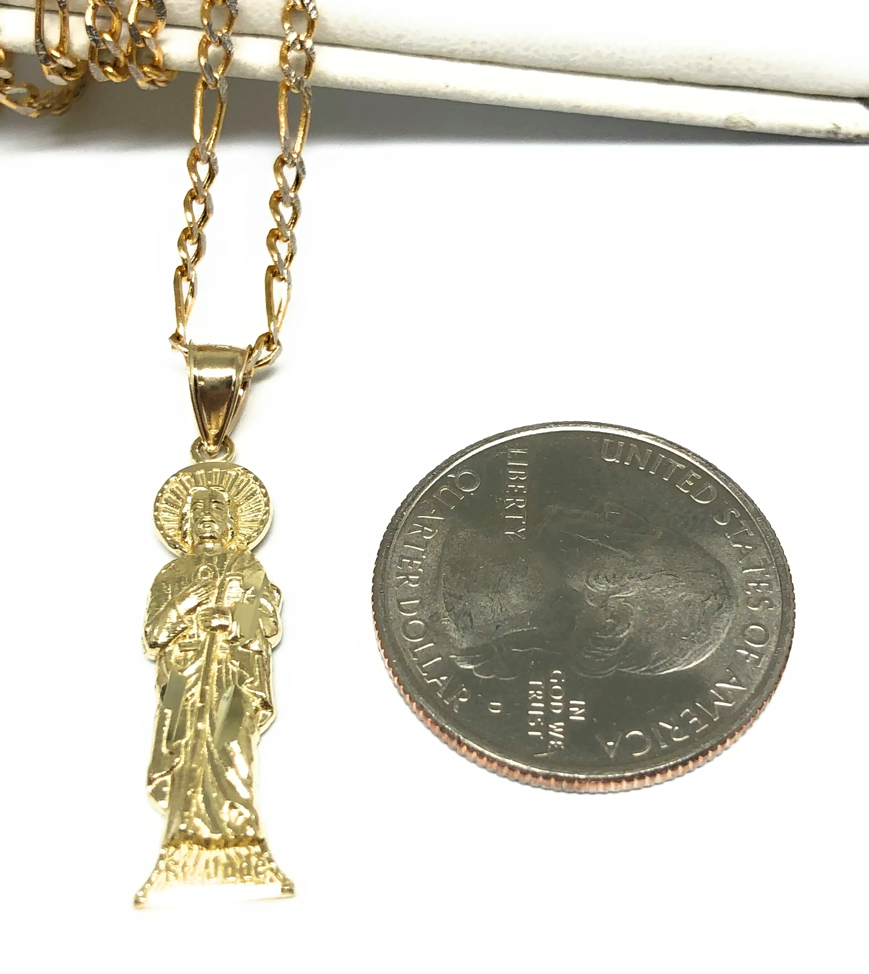 10k Solid Gold Yellow Classic Saan Judas Saaint Jude Pendant