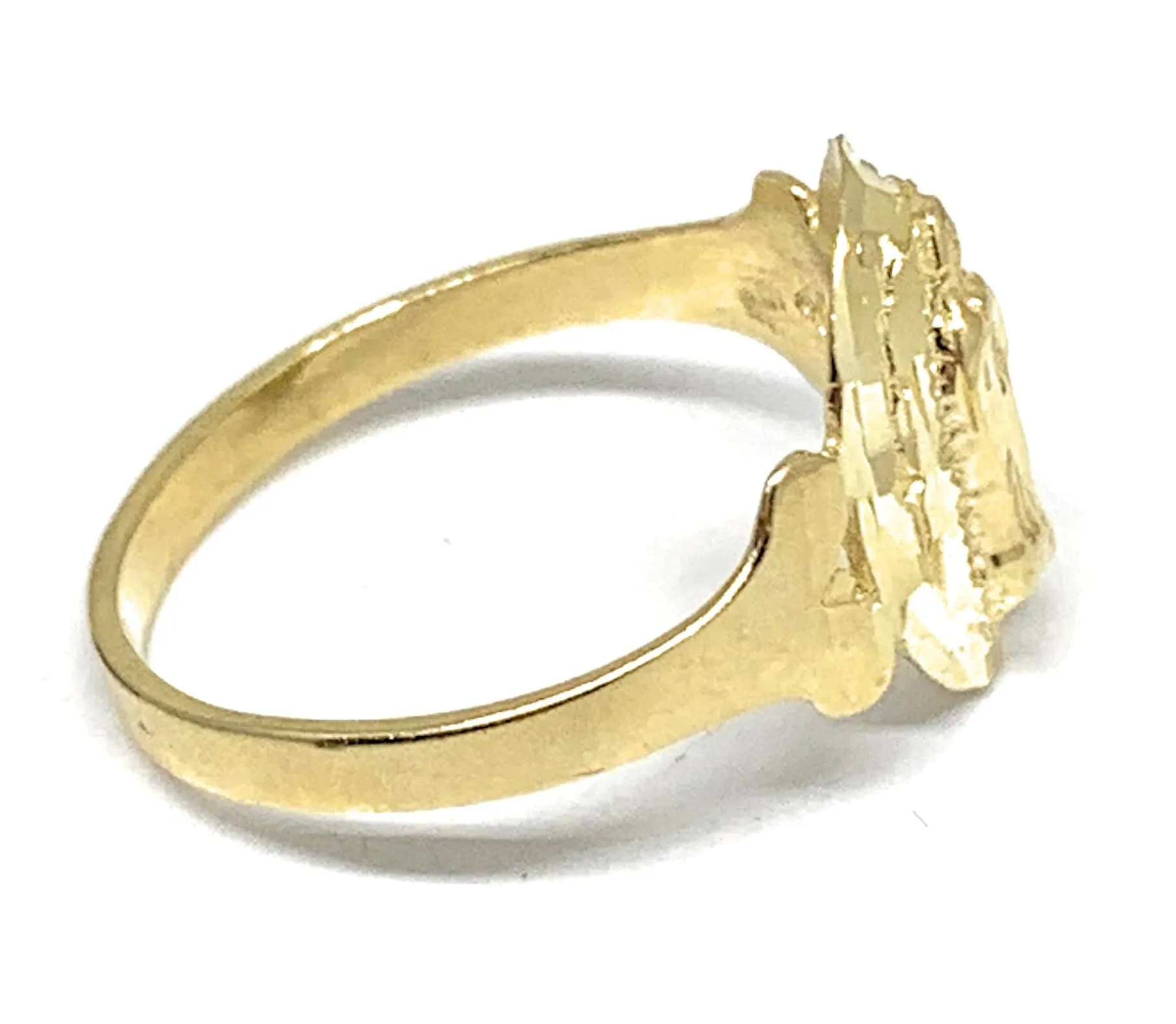 14k Solid Gold Yellow Classic Virrgin Mary Ring