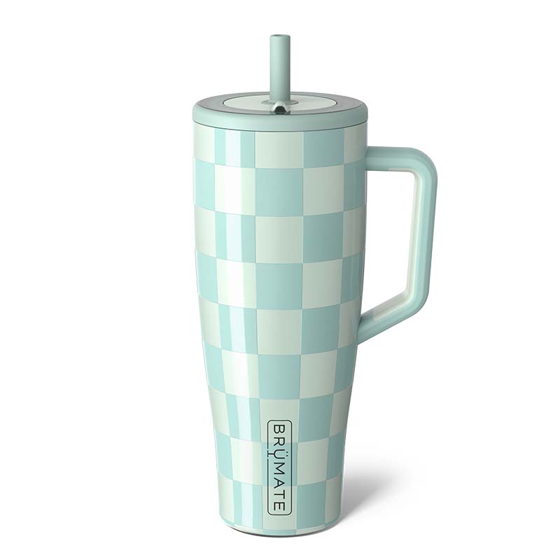 40oz Era Handled Tumbler in Seafoam Checker