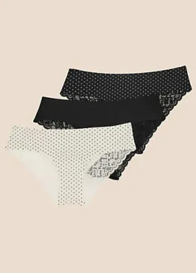 Accessorize Set of Three No VPL Spot Brazilian Briefs | Grattan