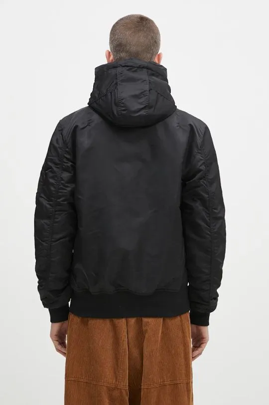 Alpha Industries jacket MA-1 Hooded men's black color 158104.03