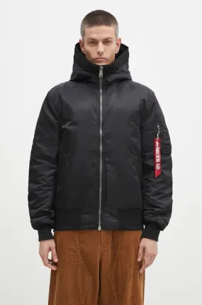 Alpha Industries jacket MA-1 Hooded men's black color 158104.03