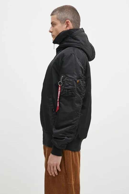 Alpha Industries jacket MA-1 Hooded men's black color 158104.03