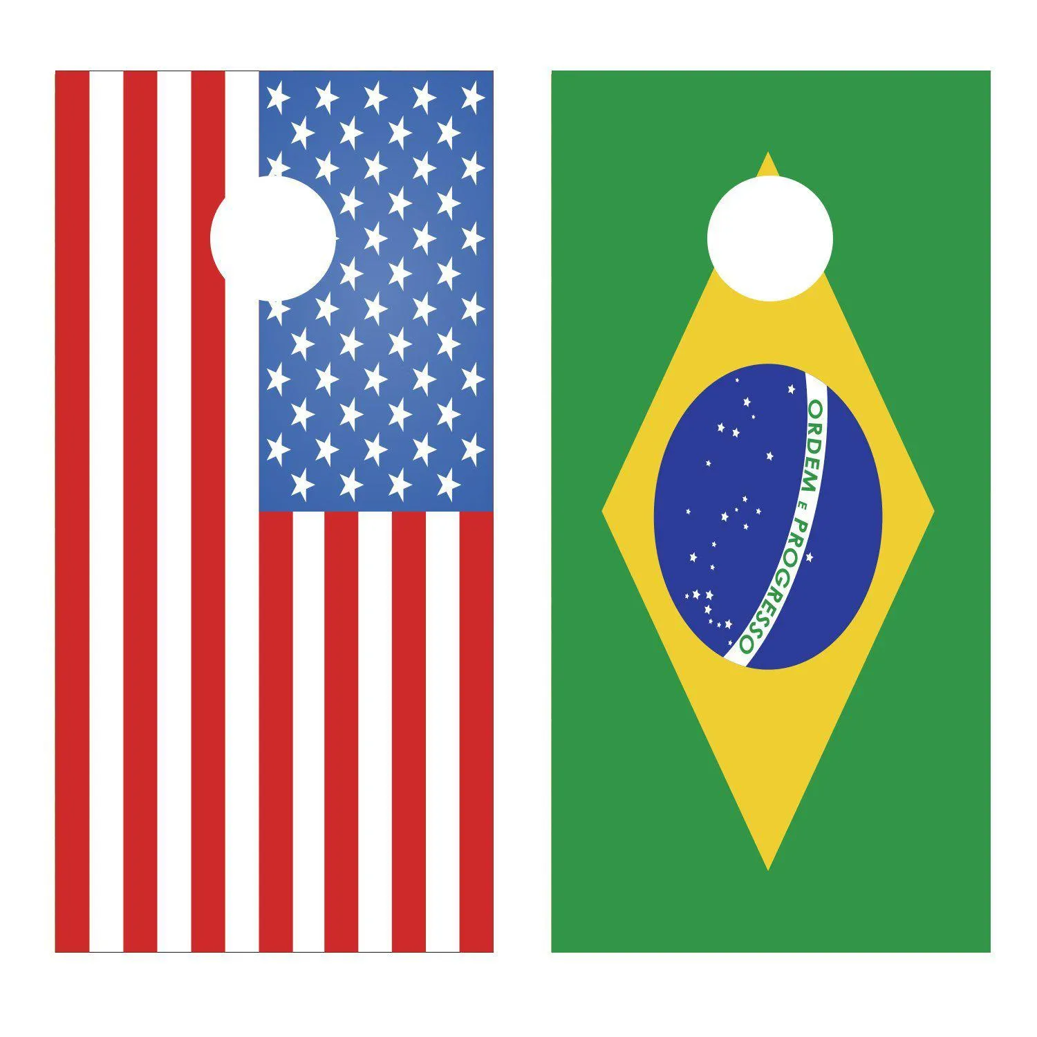 American Flag and or Brazilian Flag Your Choice Cornhole Board Decal Wraps