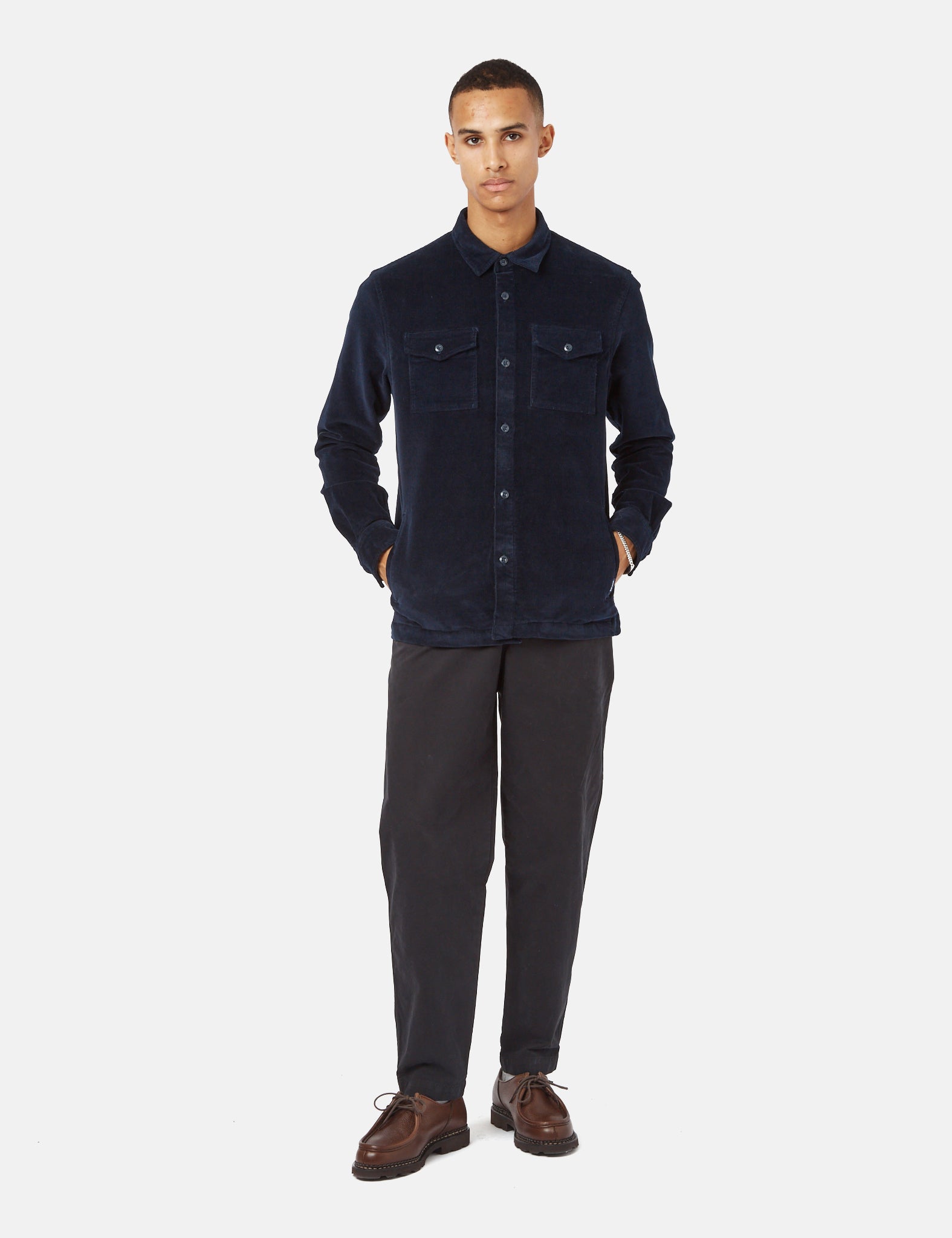 Barbour Shirt Jacket (Cord) - Navy Blue