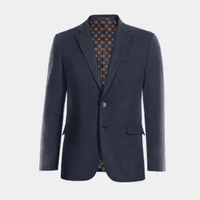  Blazer azul marino de entretiempo