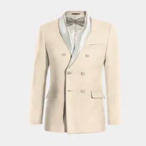  Blazer Tuxedo cruzada crema elástica