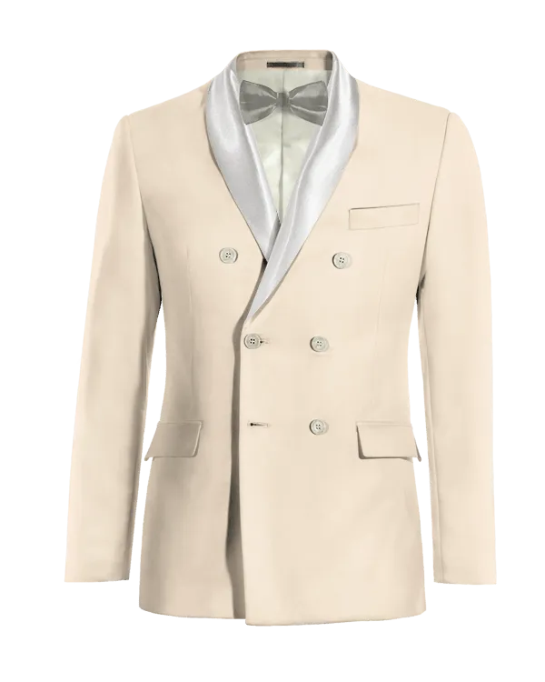  Blazer Tuxedo cruzada crema elástica