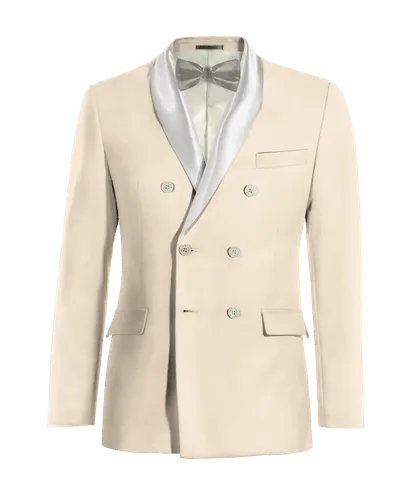  Blazer Tuxedo cruzada crema elástica