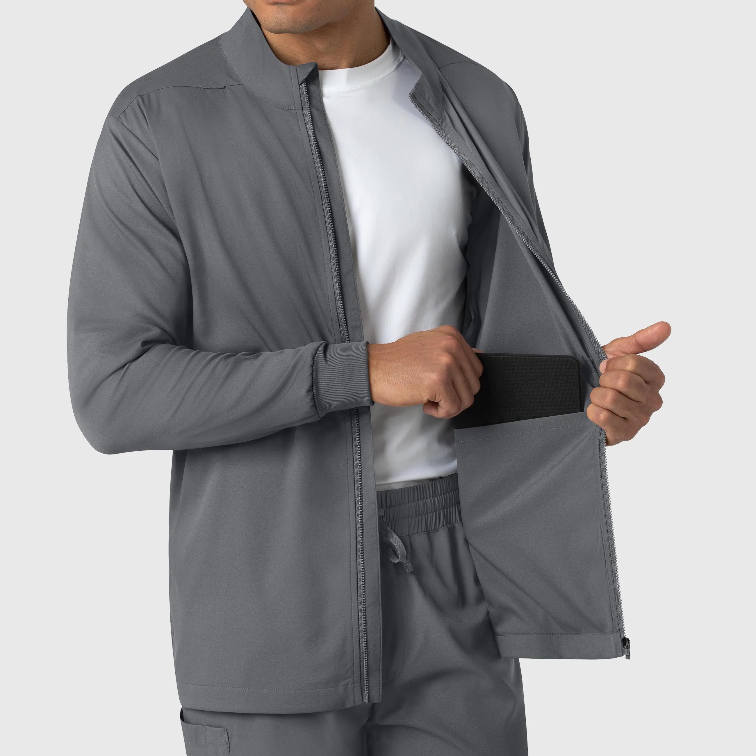 Boundless Men's Warm Up Scrub Jacket - Pewter