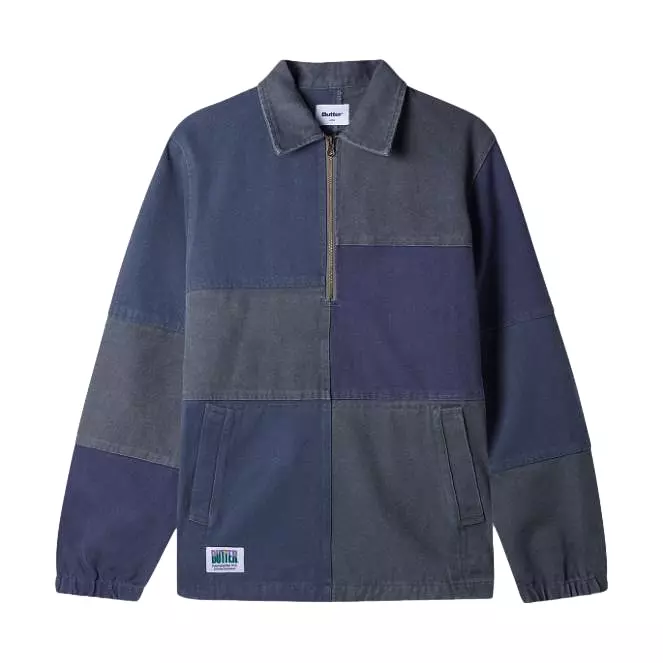 Butter Washed Canvas Patchwork Jacket Navy