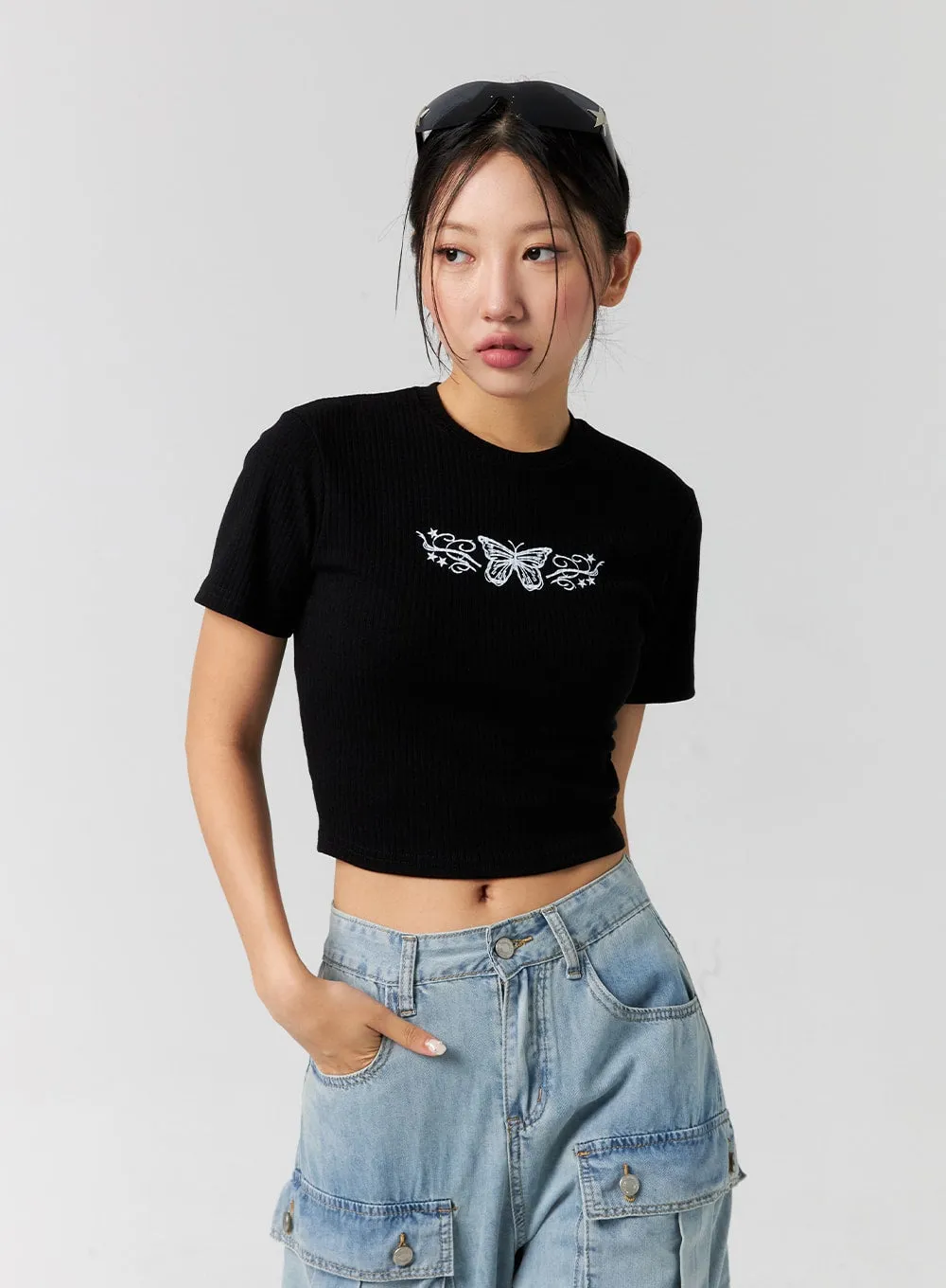 Butterfly Cropped Tee CG304