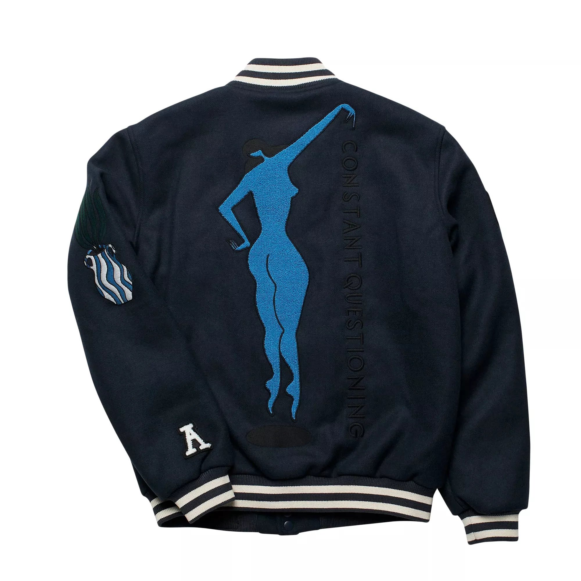 By Parra Run Sit & Bike Varsity Jacket Navy Blue 50140