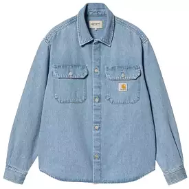 CARHARTT WIP Harvey Shirt Jacket Blue Stone Bleached