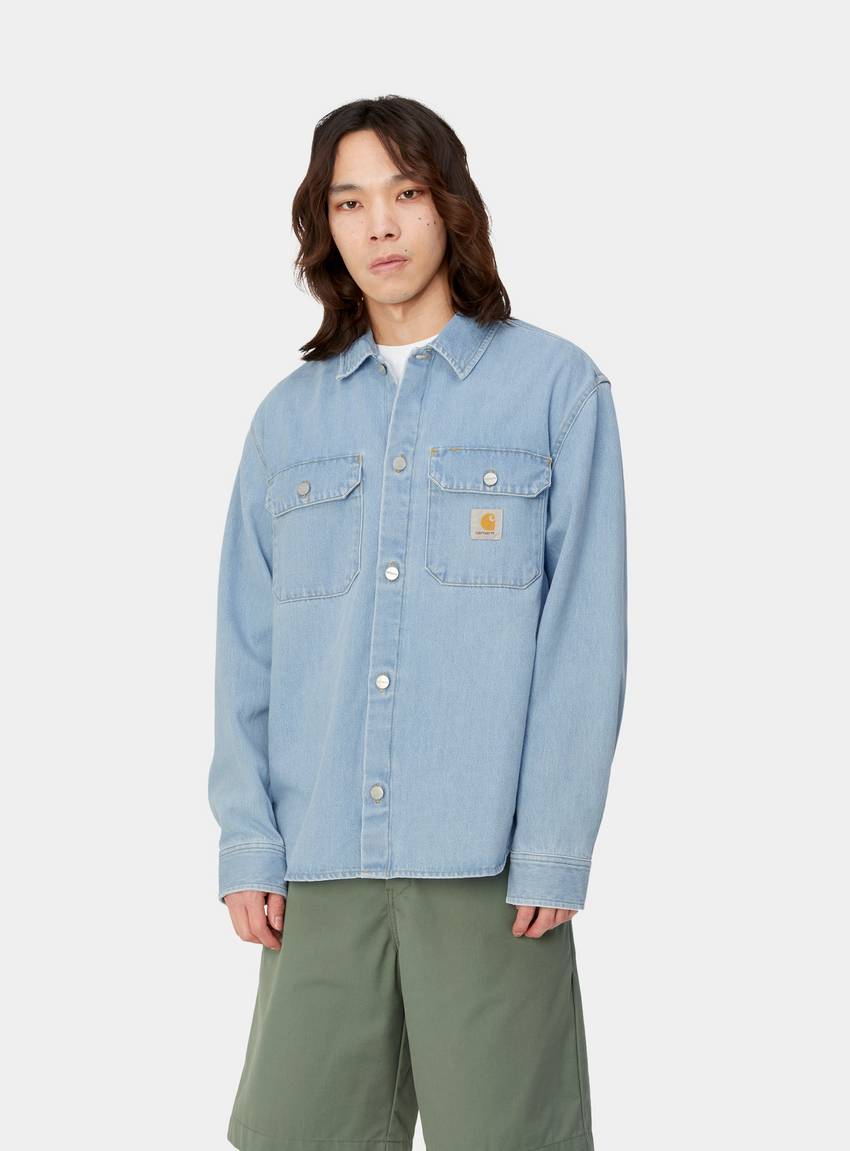 CARHARTT WIP Harvey Shirt Jacket Blue Stone Bleached