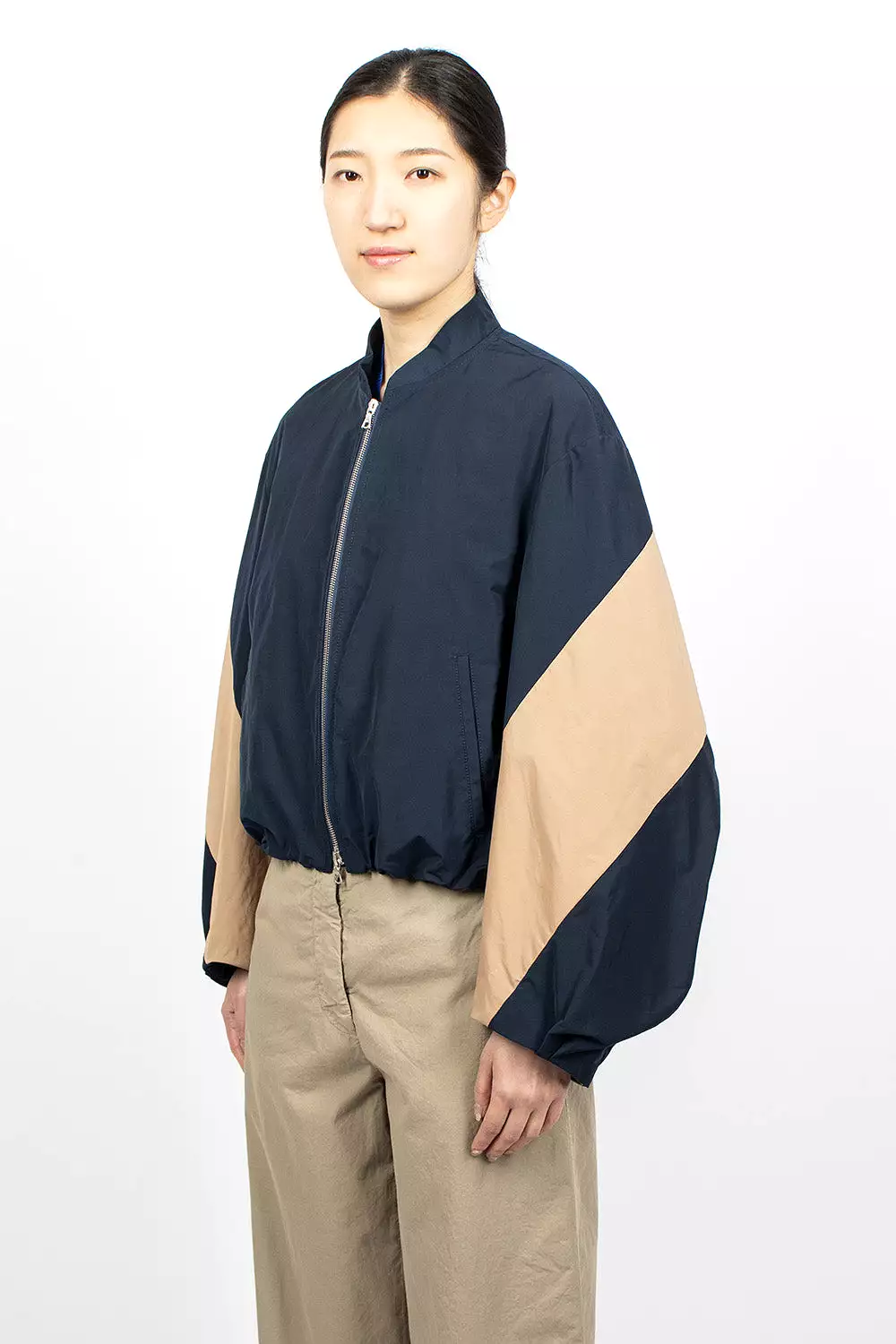 Contrast Bomber Jacket Navy