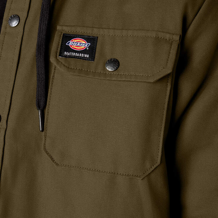 Dickies Canvas Duck Shirt Jacket w/ Hood Dark Olive