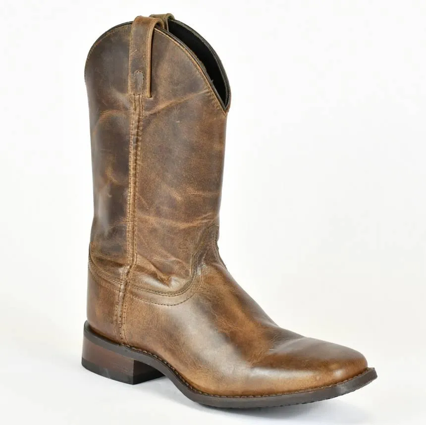 Dingo Boot Men's Brown Leather Square Toe Roper 4-26