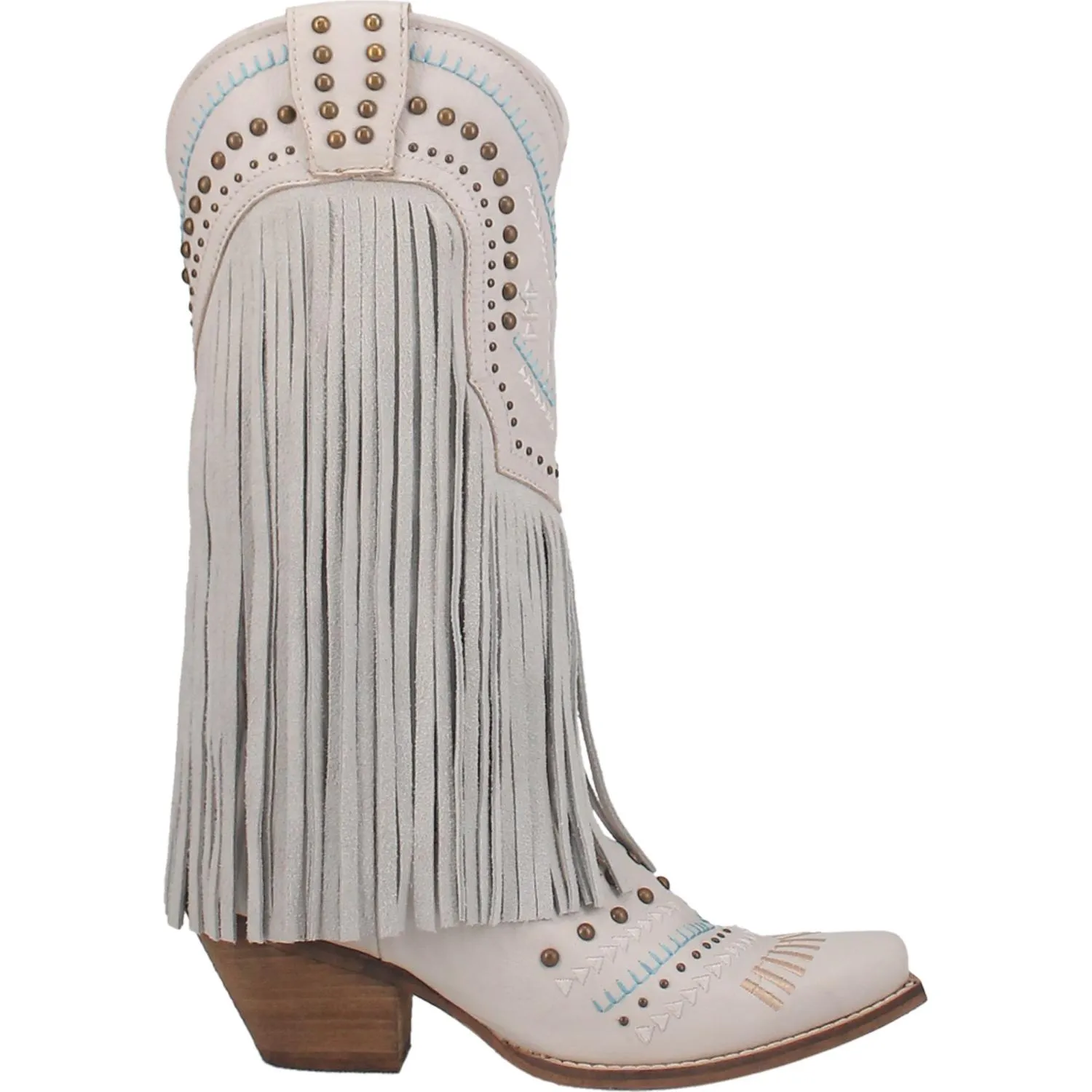 Dingo White Gypsy Fringe Western Boots