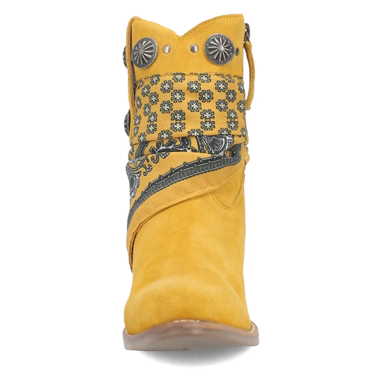 Dingo Womens Bandida Yellow Suede Fashion Boots