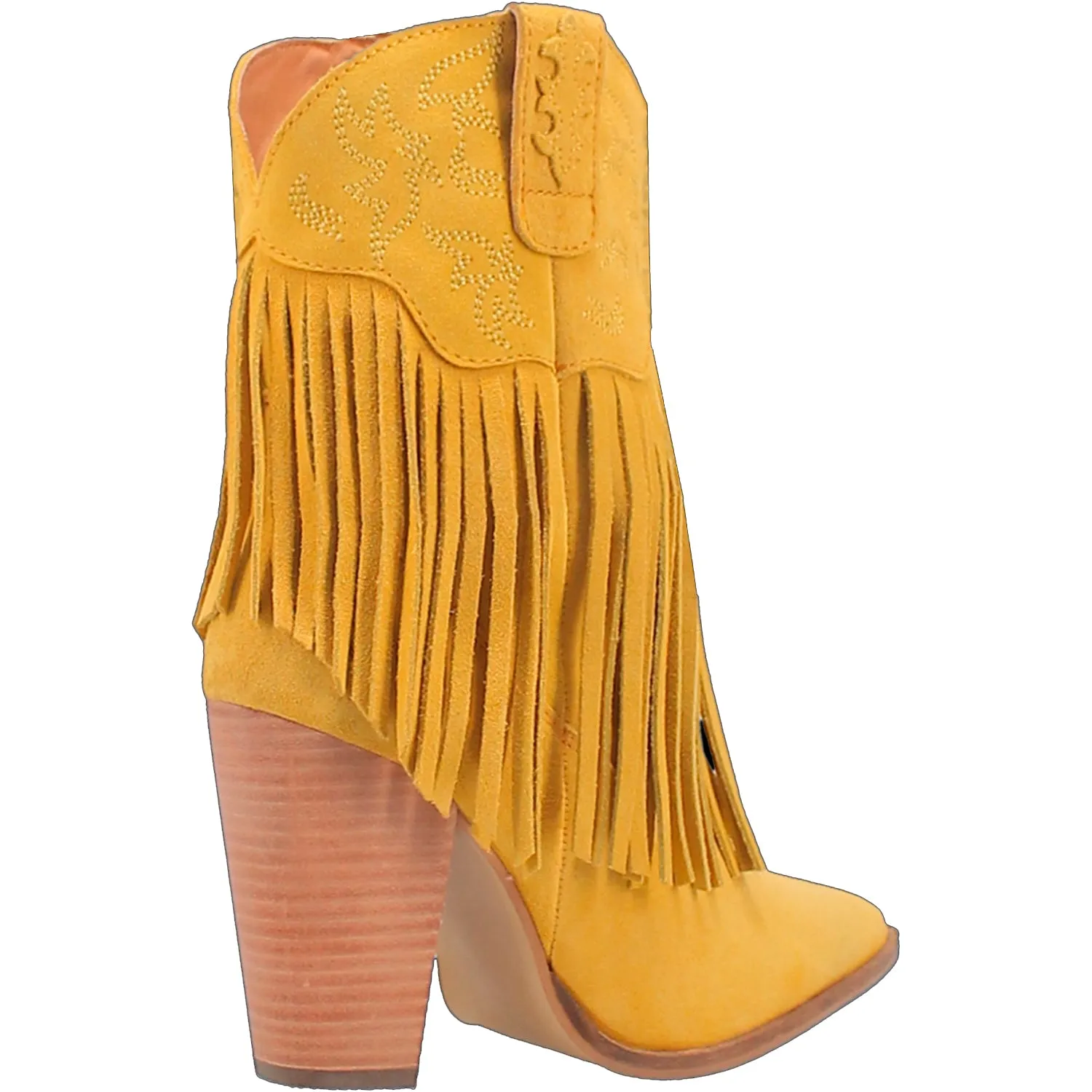 Dingo Womens Crazy Train Yellow Suede Fashion Boots