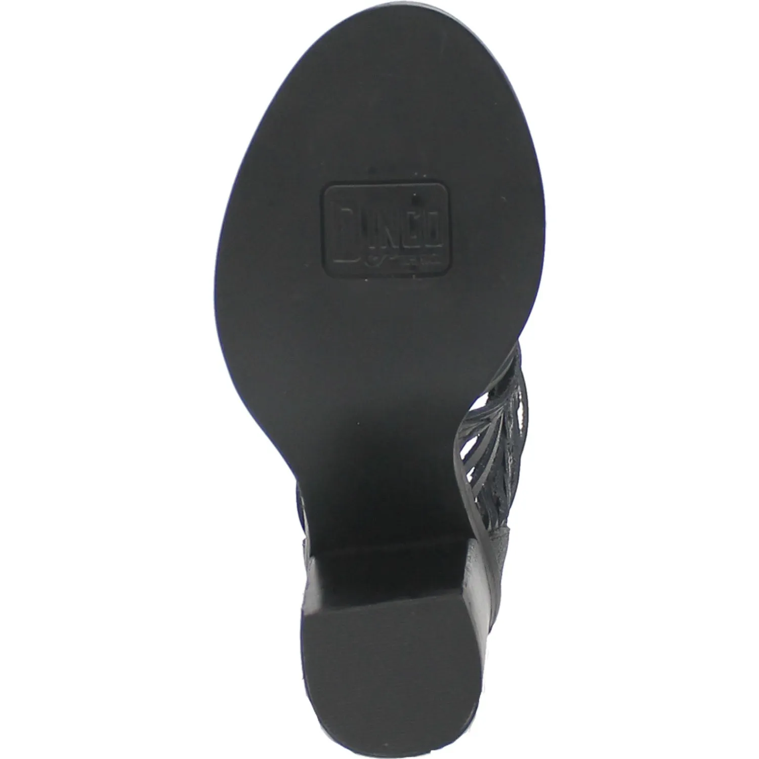 Dingo Womens Jeezy Black Leather Sandals Shoes