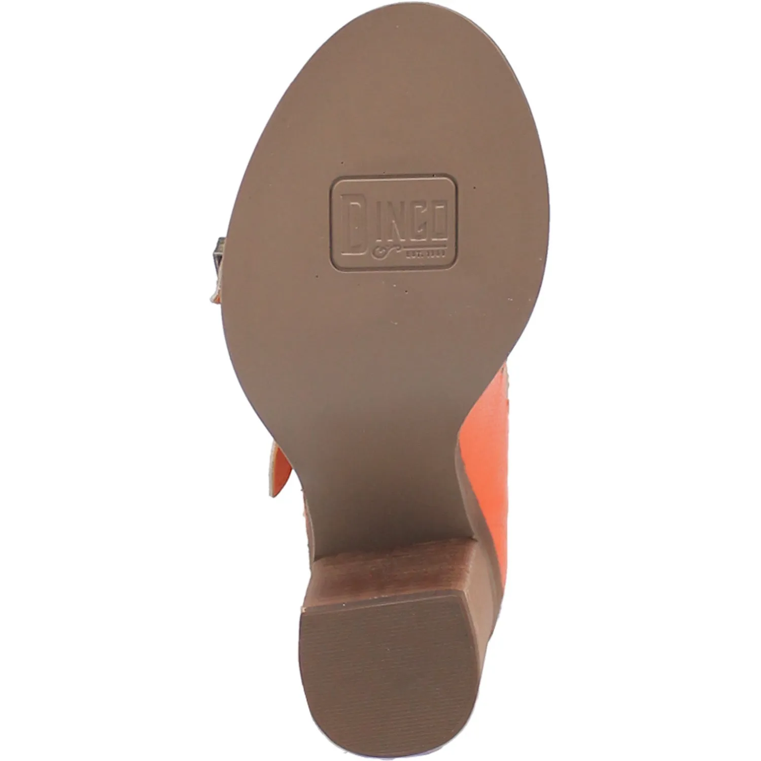 Dingo Womens Ziggy Orange Leather Sandals Shoes