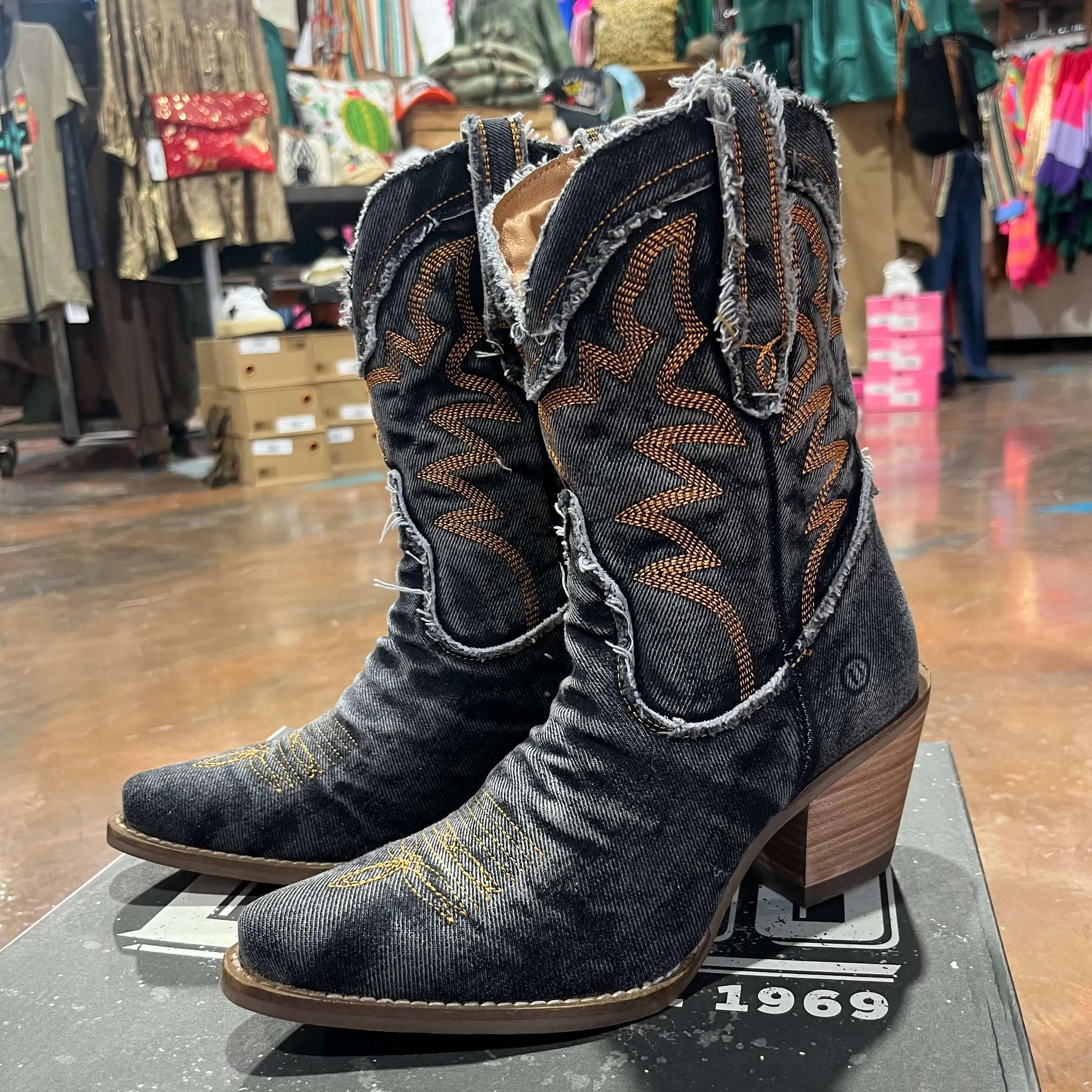 Dolly Black Denim Dingo Boot