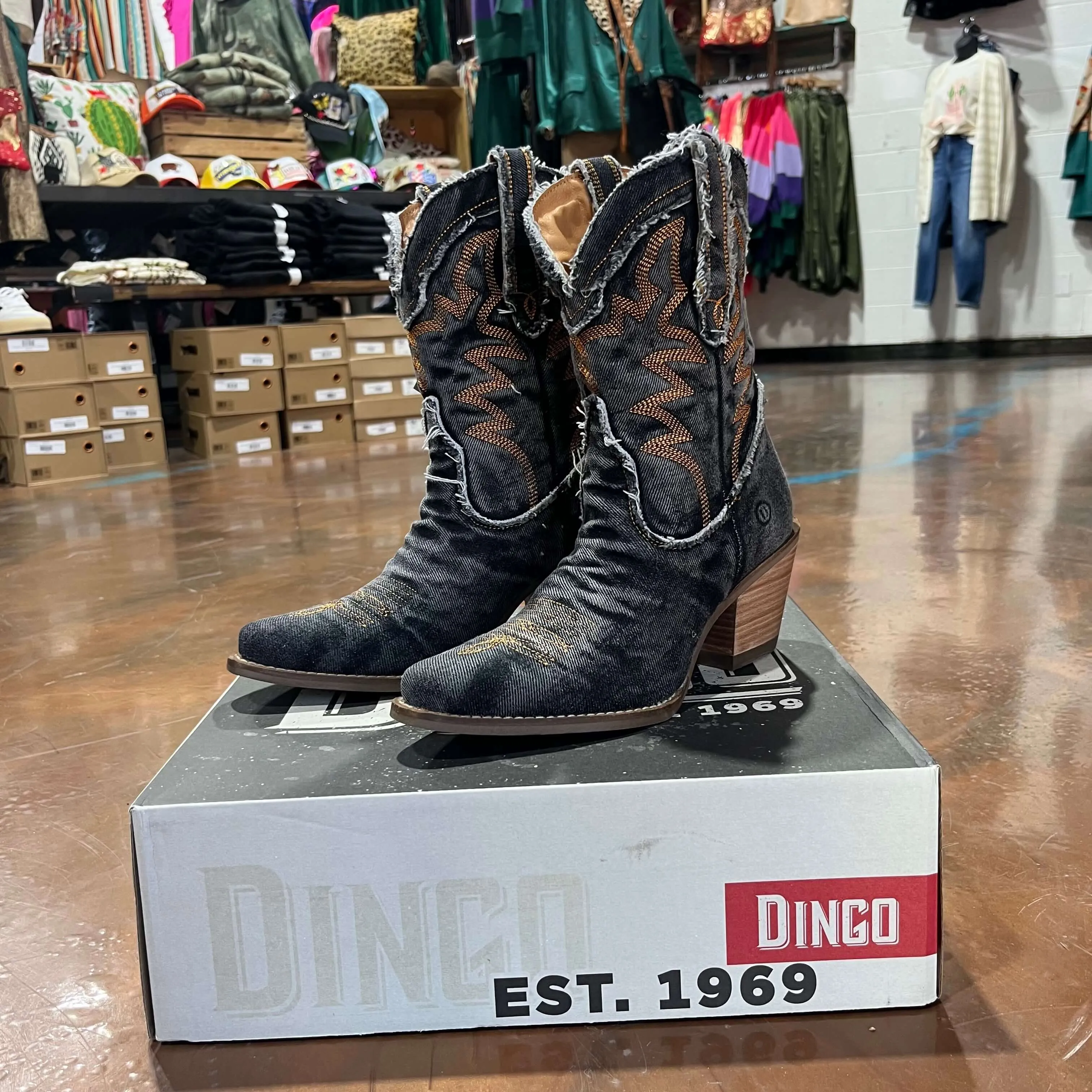 Dolly Black Denim Dingo Boot