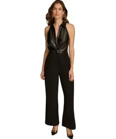 Donna Karan Women's Sleeveless Collar Jumpsuit