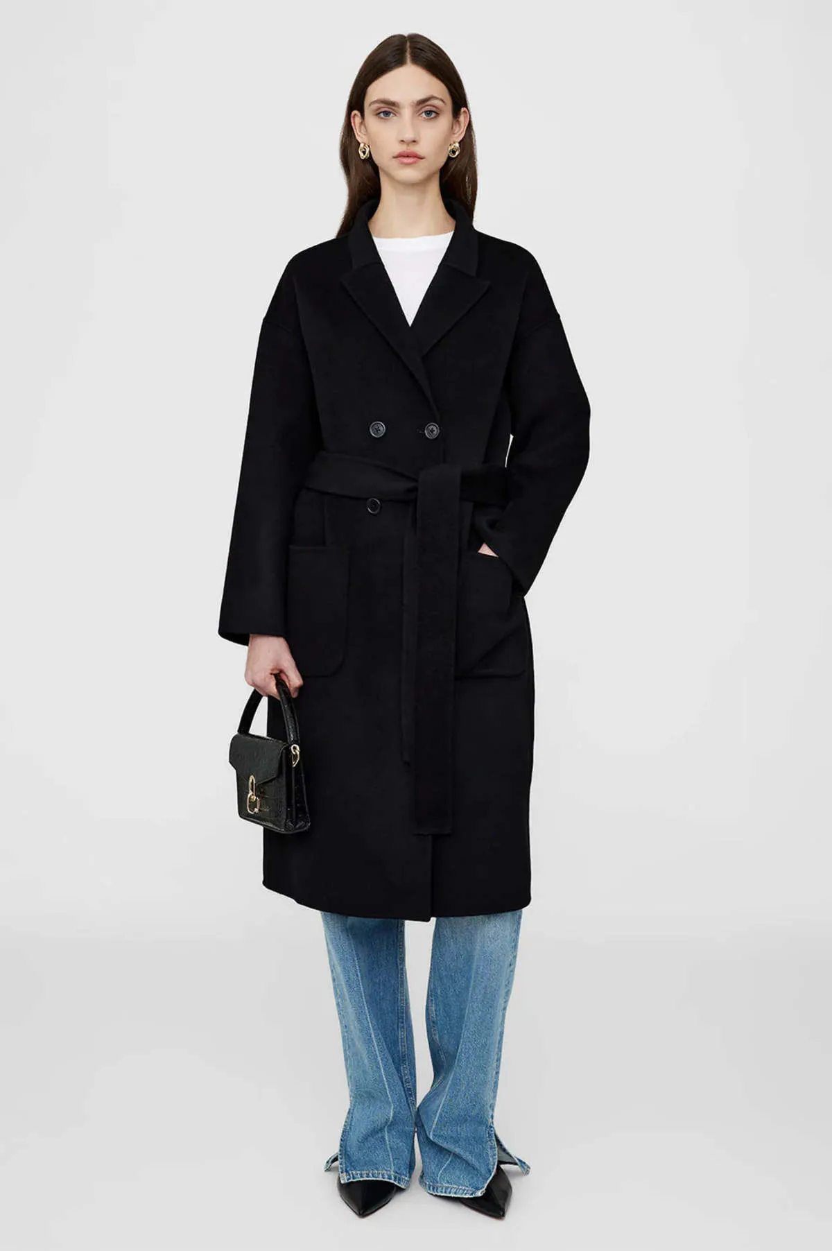 Dylan Cashmere Blend Coat - Black