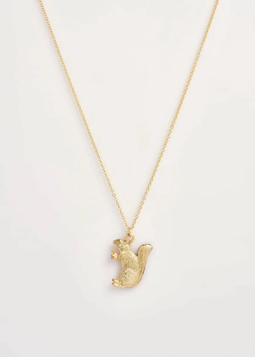 Fable England Cheeky Squirrel Necklace Brown