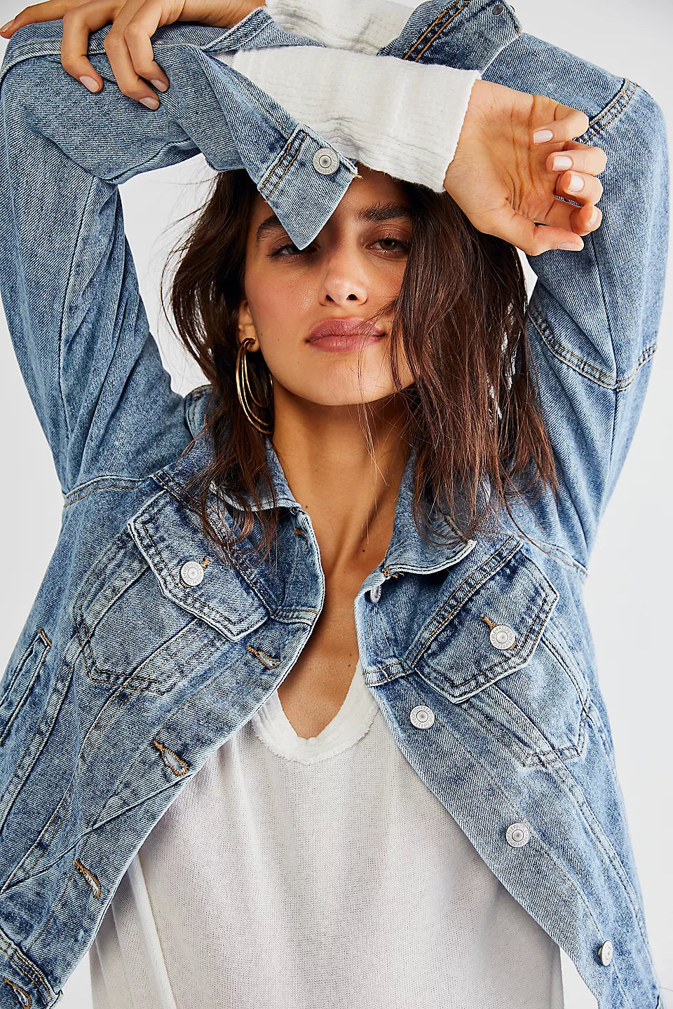 FREE PEOPLE RUMORS DENIM JACKET