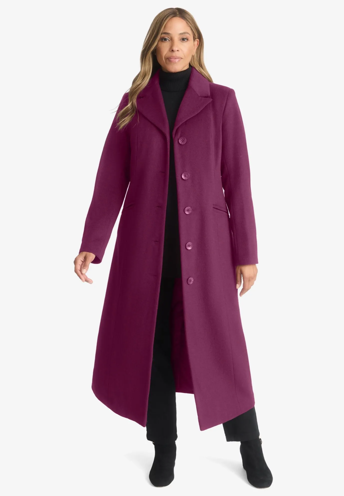 Full Length Wool Blend Coat