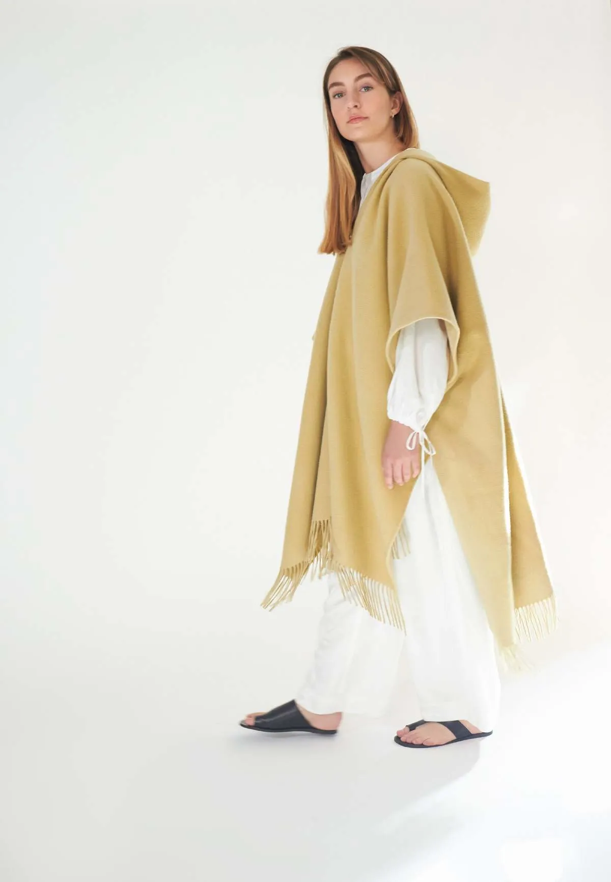 Handmade fringe coat- yellow beige