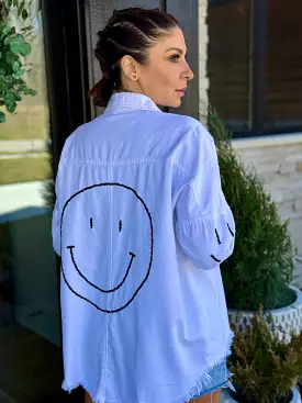 Happy Smiles Shirt Jacket (White)