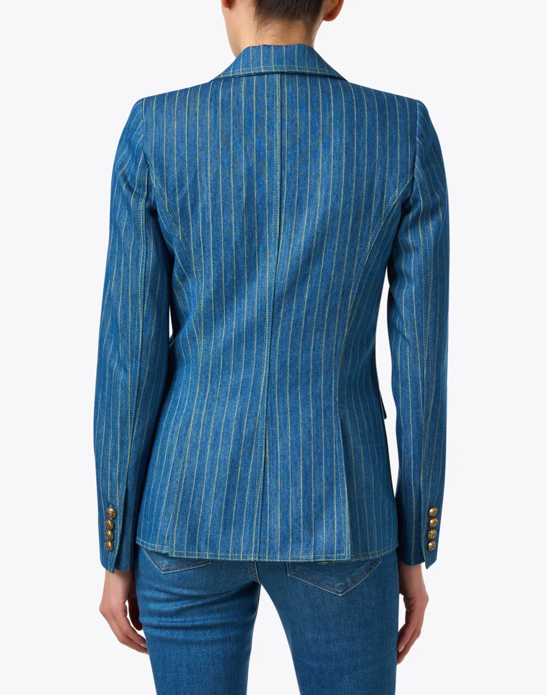 Hutton Denim Striped Blazer