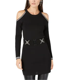 I-N-C Womens Embellished Belt Tunic Sweater