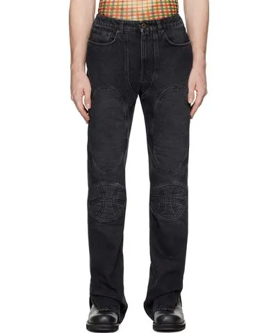 Jean Paul Gaultier Black 'The Lace-Up Denim' Jeans