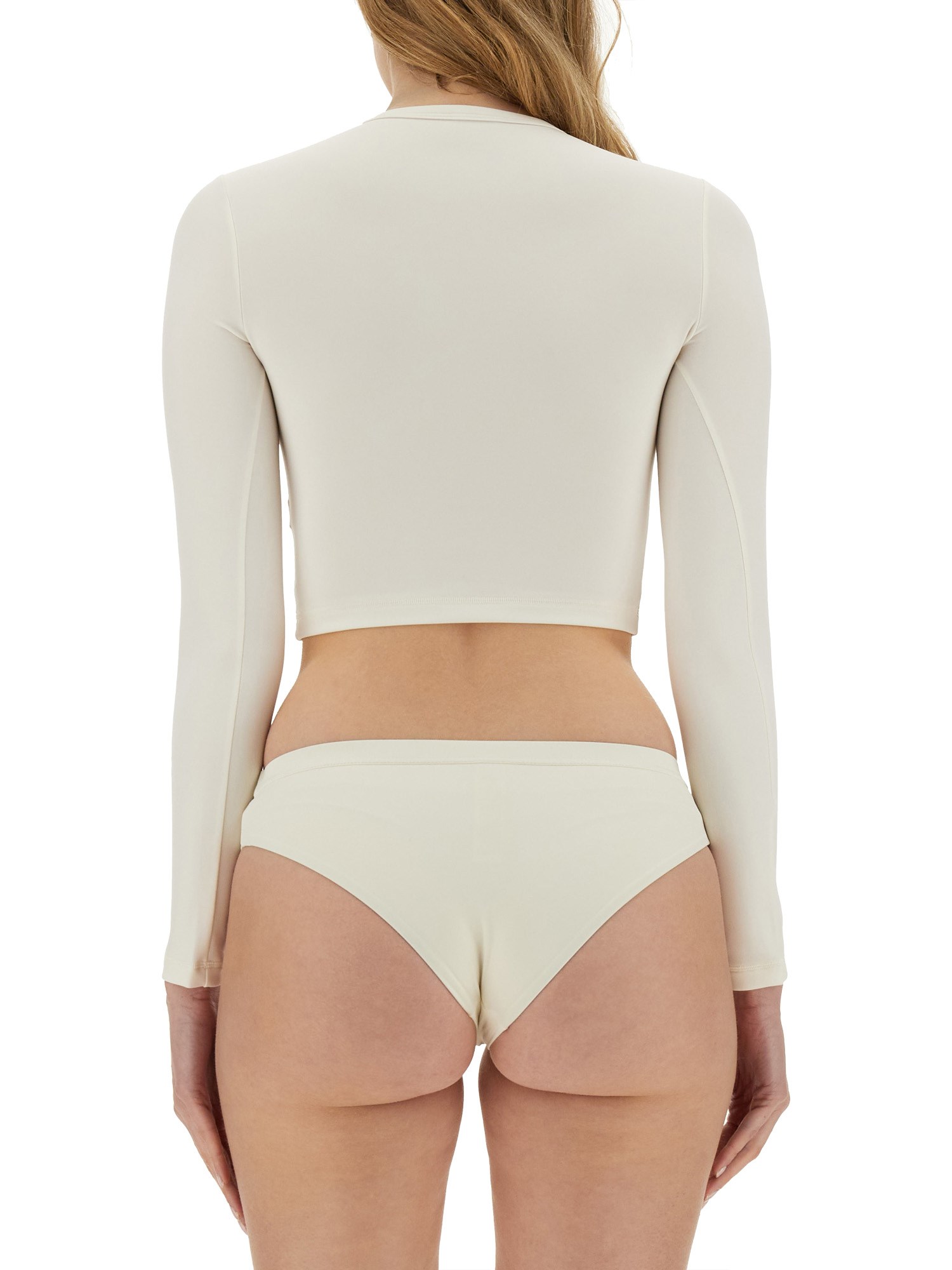 JIL SANDER    CROPPED SWIM TOP WITH LOGO