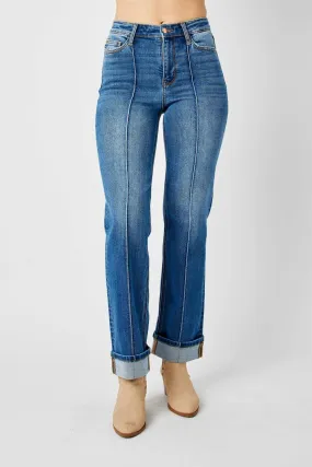 Judy Blue Full Size High Waist Front Seam Detail Straight Jeans