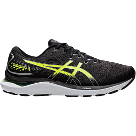 Men's Asics GEL-Cumulus 24, Black/Hazard Green, 9.5 D Medium