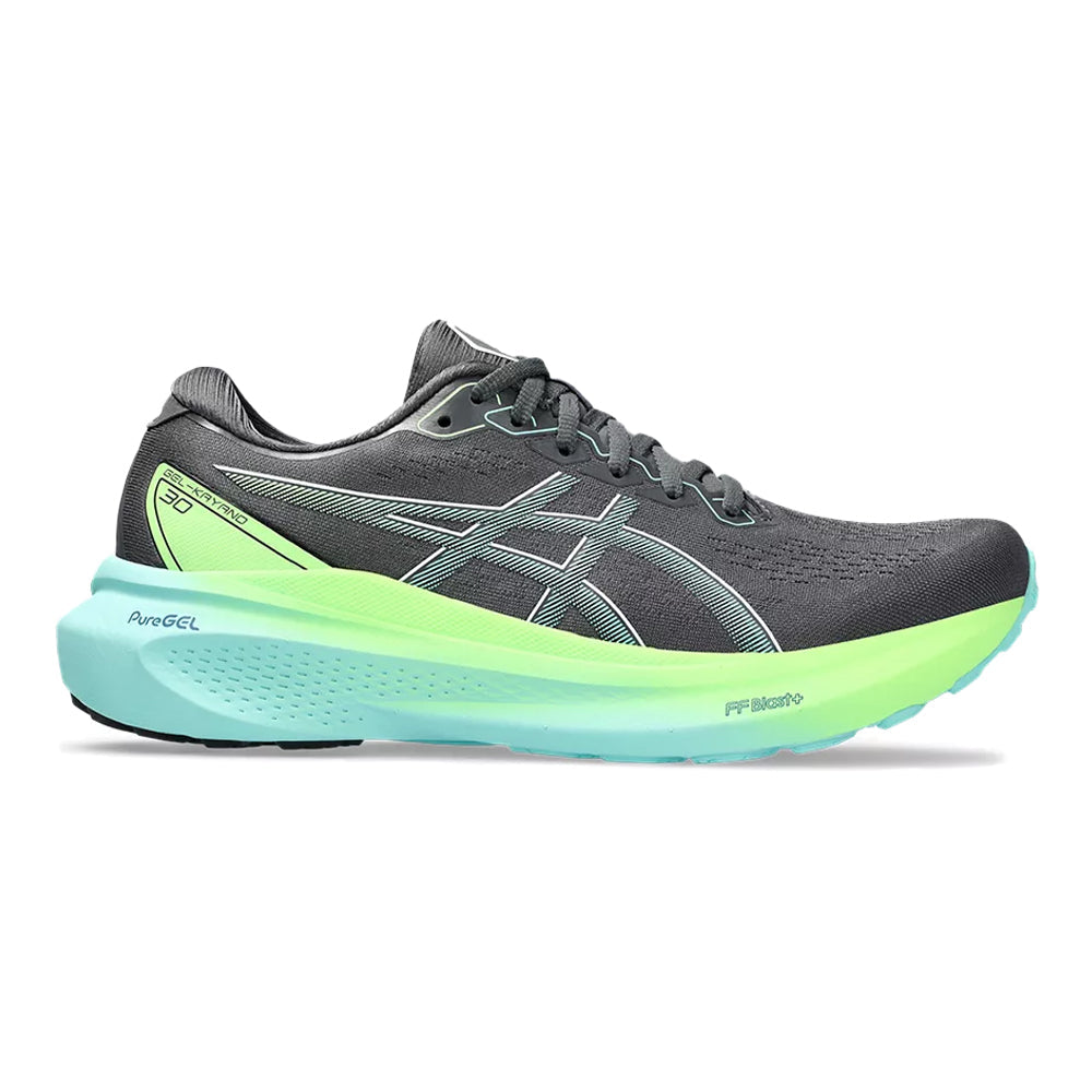 Men's ASICS GEL-Kayano 30, Carrier Grey/Illuminate Mint, 11 2E Wide