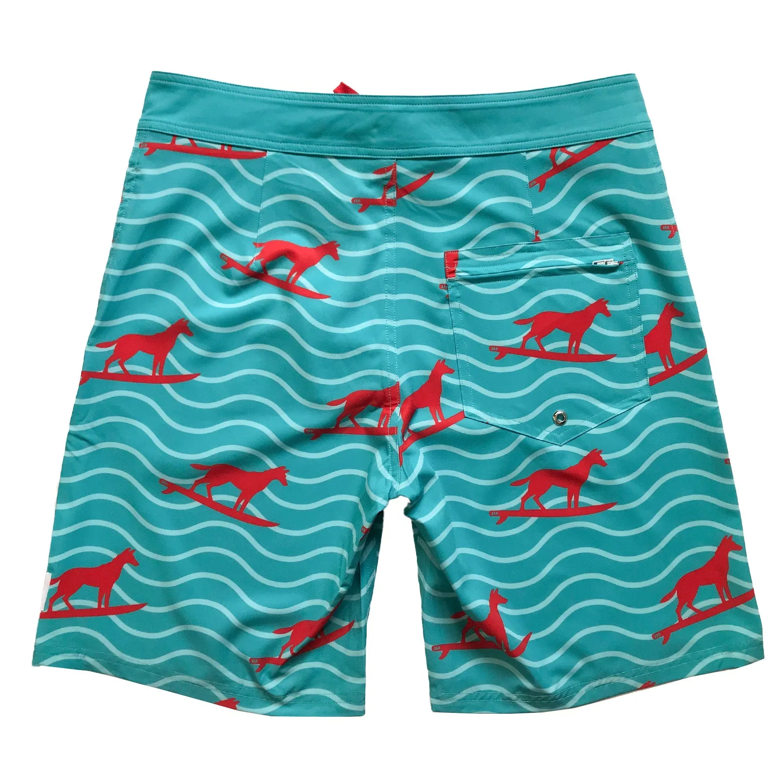 Men's Surfer Boardies: Turquoise Dingo