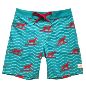 Men's Surfer Boardies: Turquoise Dingo