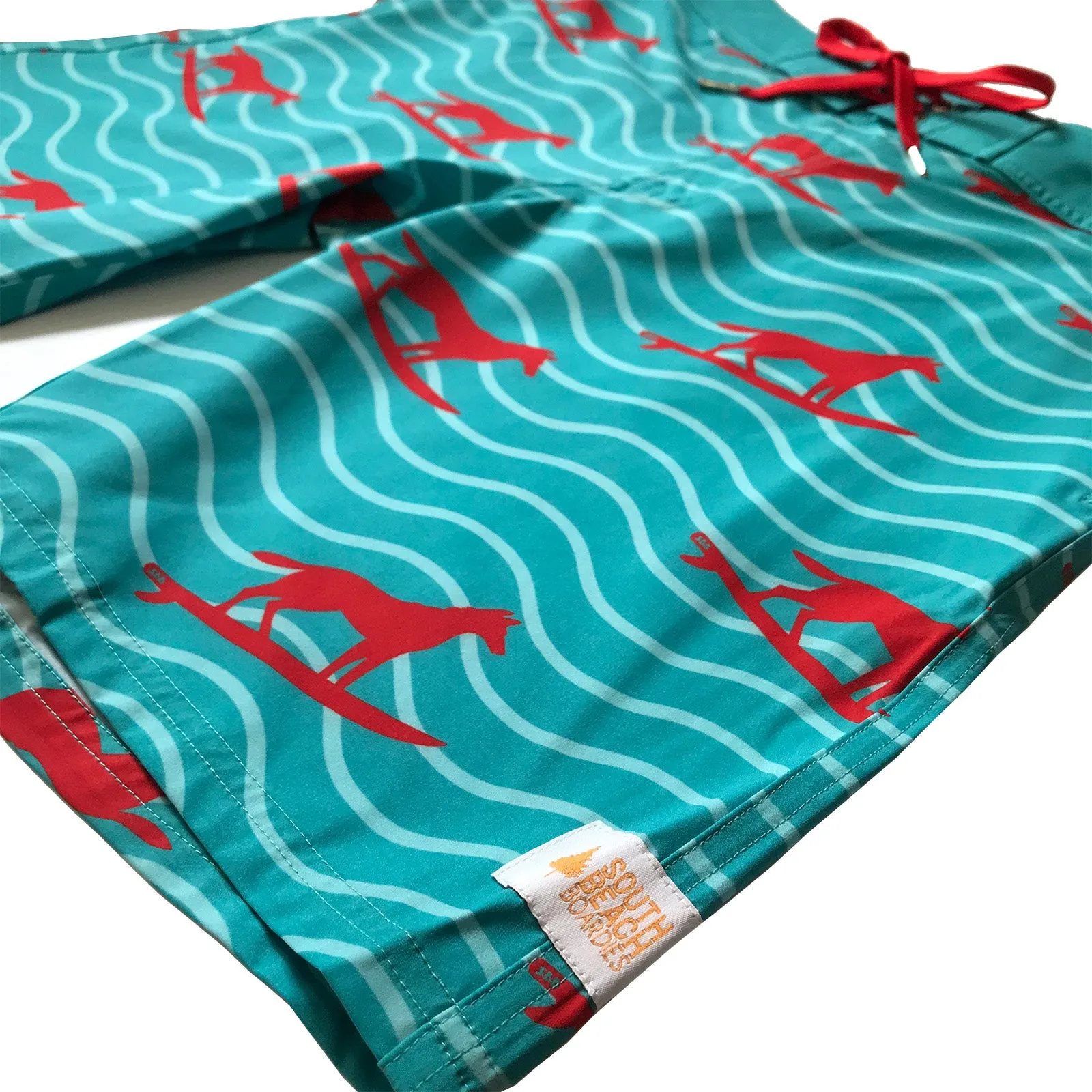 Men's Surfer Boardies: Turquoise Dingo