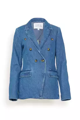 Michelle Denim Jacket in Medium Indigo Blue