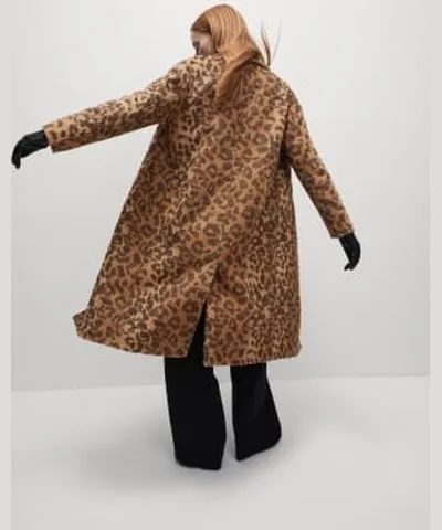 M&S Collection Womens M&S Collection Animal Print Longline Coat With Wool