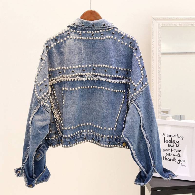 Oversized Denim Jacket With Studs