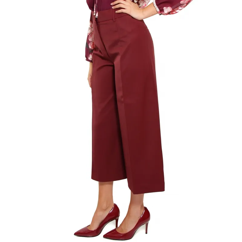 PANTALONE CROPPED LINEA AMPIA, BORDEAUX